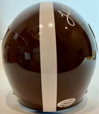 Lionel Taylor Denver Broncos Brown 60s Mini Helmet Inscribed "ROF 84" w/ COA