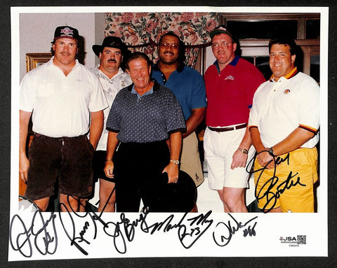 Redskins Hogs - Jacoby Grimm + 4 Autographed/Signed 8x10 Photo JSA BA210397