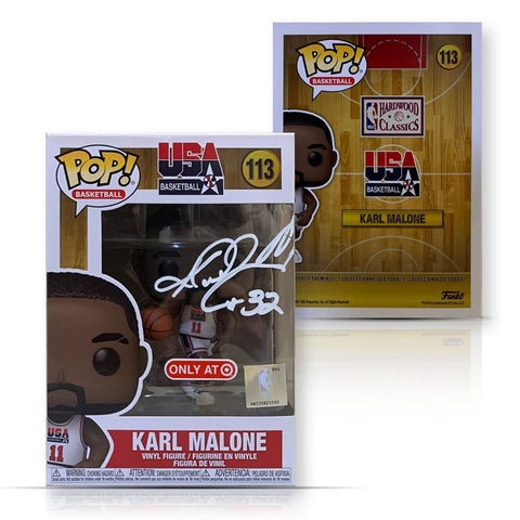 Karl Malone Autographed Team USA Olympics Dream Team Signed Funko Pop 113 JSA 2