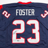 Autographed/Signed Arian Foster Houston Blue Football Jersey Beckett BAS COA