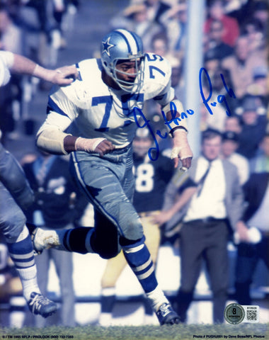 Jethro Pugh Autographed Dallas Cowboys 8x10 Photo PL White Run Beckett 56737