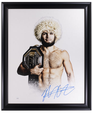 Khabib Nurmagomedov Signed Framed 16x20 UFC Canvas JSA ITP