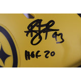 Troy Polamalu Autographed Pittsburgh Steelers Rave Mini Helmet HOF Beckett 53657