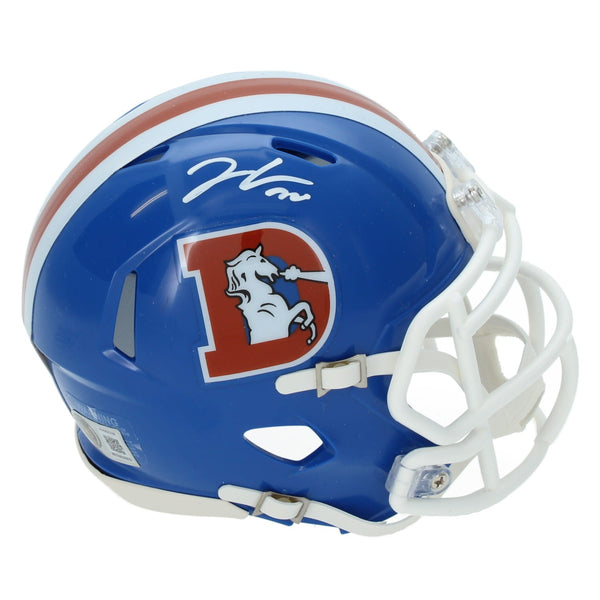 Jonah Coleman Autographed Denver Broncos 1975-96 Speed Mini Helmet Beckett