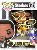 Jerome Bettis Signed Pittsburgh Steelers Funko Pop! #117 Beckett 42564