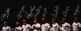 J Bench, P Rose, T Perez Signed Cincinnati Reds Unframed 16x20 Photo 8 sigs