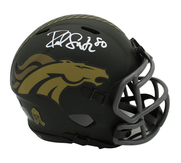 Rod Smith Signed Denver Broncos Speed Salute to Service 4 NFL Mini Helmet