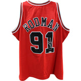 Dennis Rodman Autographed Chicago Bulls M&N Hardwood XL Jersey Beckett 54631