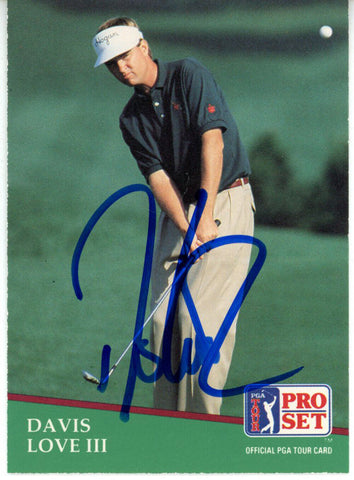 Davis Love III Autographed 1991 Pro Set #105 Trading Card Beckett 44871