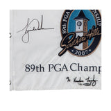 TIGER WOODS Autographed "9x Vardon Trophy" 2007 PGA Flag UDA LE 500