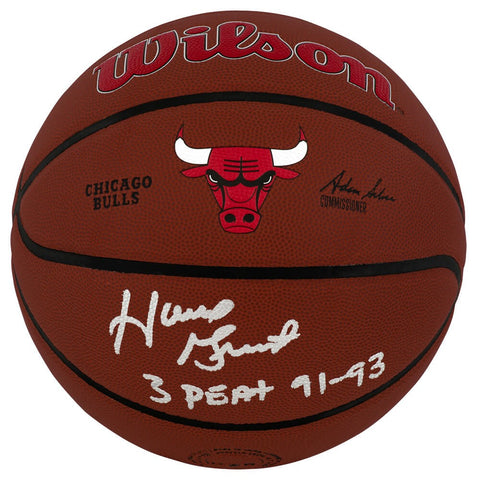 Horace Grant Signed Wilson Chicago Bulls Logo NBA Basketball w/3-Peat - (SS COA)