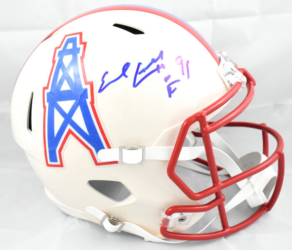 Earl Campbell Autographed Titans F/S Retro Speed Helmet HOF - Beckett W Holo