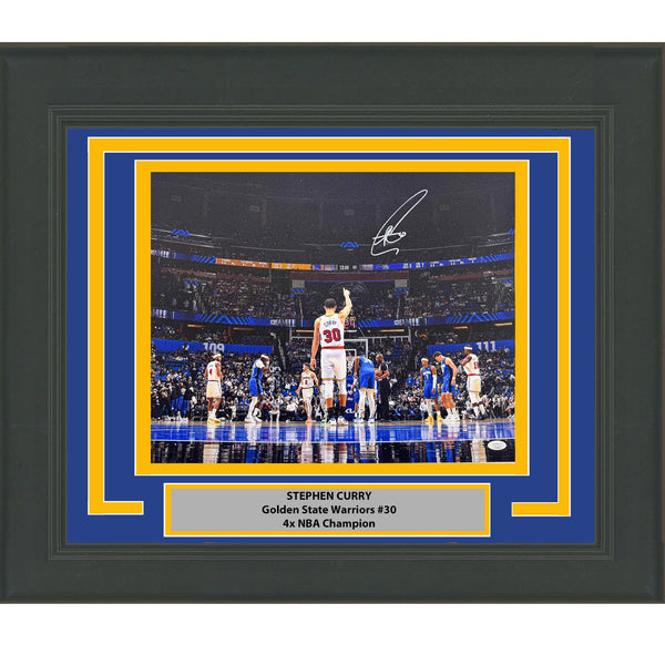 Framed Autographed/Signed Stephen Steph Curry Warriors 16x20 Photo JSA COA #1