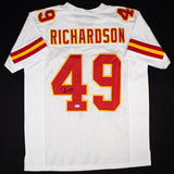 Tony Richardson Signed Kansas City Chiefs White Home Jersey (Beckett) 3xPro Bowl
