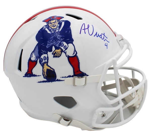 Adam Vinatieri Signed New England Patriots Speed Full Size Throwback Helmet