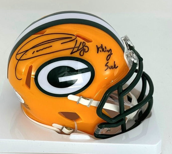 Packers DONALD DRIVER #80 Signed Speed Mini Helmet AUTO w/ "Vikings Suck" - JSA