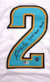 Fred Taylor Autographed White Pro Style Jersey w/11,695 Rush Yds.-Beckett W Holo
