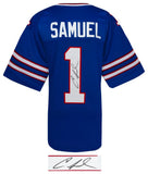 Curtis Samuel Signed Blue Custom Football Jersey -(SCHWARTZ COA)