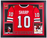 Patrick Sharp Signed Blackhawks 35" x 43" Custom Framed Jersey (JSA COA)