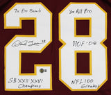 Darrell Green "Career Stat" Authentic Signed Maroon Pro Style Jersey BAS Witness