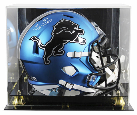 Lions Sam LaPorta Signed 2024 On Field Alt F/S Speed Rep Helmet W/ Case BAS Wit