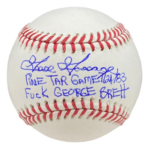 Goose Gossage Signed ML Baseball "Pine Tar Game "7/24/83" & "F*** George Brett"
