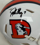 John Elway Autographed Denver Broncos Snowcapped Mini Helmet - BAS COA