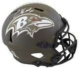 Ravens Ed Reed Signed Salute To Service Full Size Speed Rep Helmet BAS Witnessed