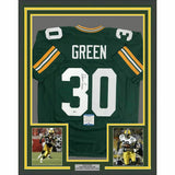 Framed Autographed/Signed AHMAN GREEN 33x42 Green Bay Green Jersey JSA COA Auto