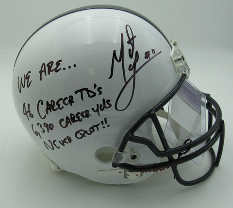 Matt McGloin "We are...Never Quit!!" Autographed Full Size PSU Helmet JSA 133277