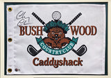 CHEVY CHASE AUTOGRAPHED WHITE FRAMED CADDYSHACK GOLF PIN FLAG BECKETT QR 233870