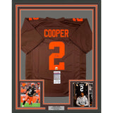 Framed Signed Amari Cooper 35x39 Cleveland Brown Color Rush Jersey JSA COA