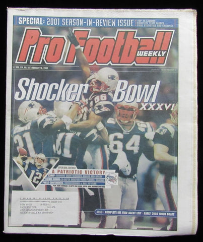 February 18, 2004 Pro Football Weekly Newspaper New England Patriots 198233