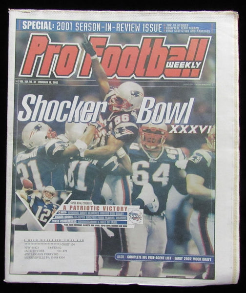 February 18, 2004 Pro Football Weekly Newspaper New England Patriots 198233