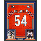 Framed Autographed/Signed Brian Urlacher 35x39 HOF Chicago Orange Jersey BAS COA