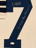 FRAMED JIM JEFFCOAT AUTOGRAPHED SIGNED INSCRIBED DALLAS COWBOYS JERSEY JSA COA
