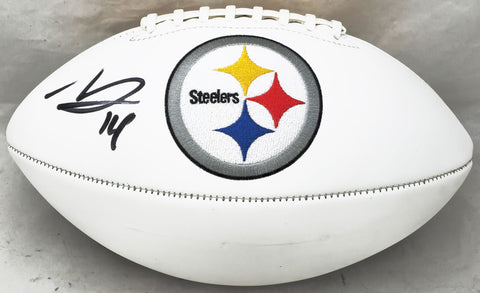 George Pickens Autographed Steelers White Logo Football Beckett QR #BJ56786