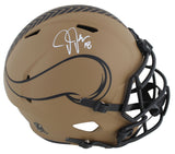 Vikings Justin Jefferson Signed STS II F/S Speed Rep Helmet W/ Case BAS W