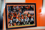 Peyton Manning Autographed Deluxe Framed Jersey w/ 9 SB 50 Player Signatures