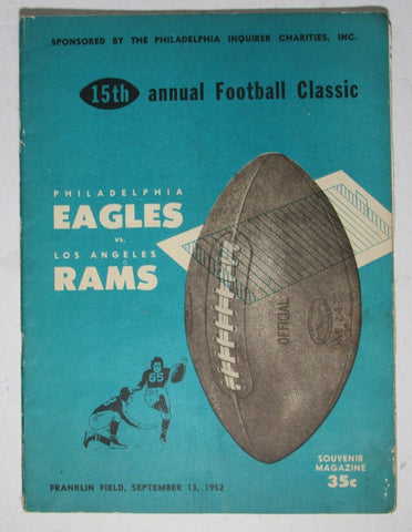 1952 Philadelphia Eagles vs. Los Angeles Rams Football Game Program