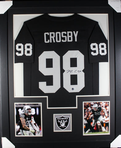 MAXX CROSBY (Raiders black TOWER) Signed Autographed Framed Jersey Beckett