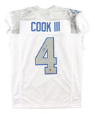 James Cook Buffalo Signed White Pro Cut Football Jersey BAS