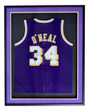 Shaquille O'Neal Signed Framed Custom Purple Pro Style Basketball Jersey BAS ITP