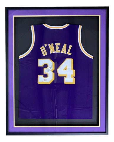 Shaquille O'Neal Signed Framed Custom Purple Pro Style Basketball Jersey BAS ITP