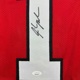 Autographed/Signed Isiah Pacheco Rutgers Red College Football Jersey JSA COA
