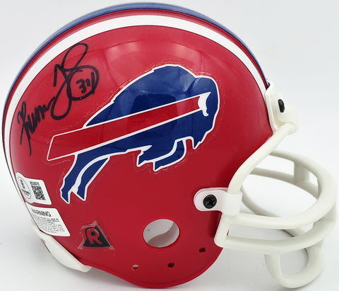 Thurman Thomas Autographed Buffalo Bills Red Mini Helmet Beckett BAS QR #BS30075