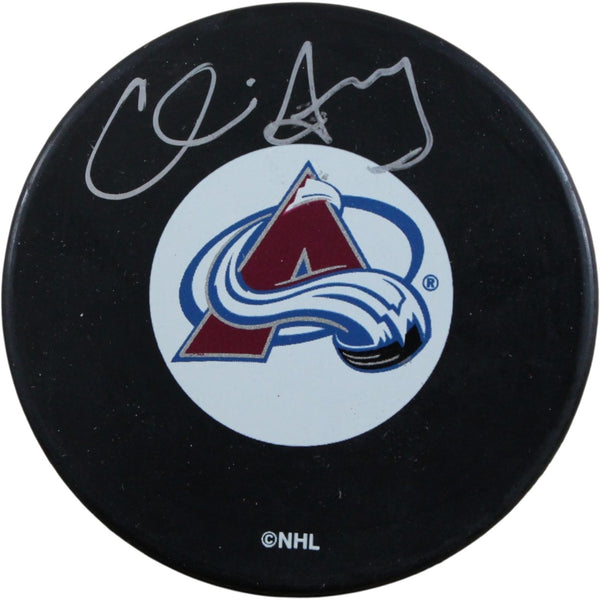 Chris Drury Autographed/Signed Colorado Avalanche Logo Puck Beckett 56515