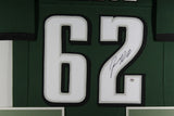 JASON KELCE (Eagles green TOWER) Signed Autographed Framed Jersey PSA