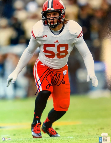WI Badgers Linebacker JOE SCHOBERT Signed 16X20 Photo #4 AUTO - JSA