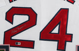 Manny Ramirez Signed White Pro Style Framed Jersey BAS Witnessed #2W629377